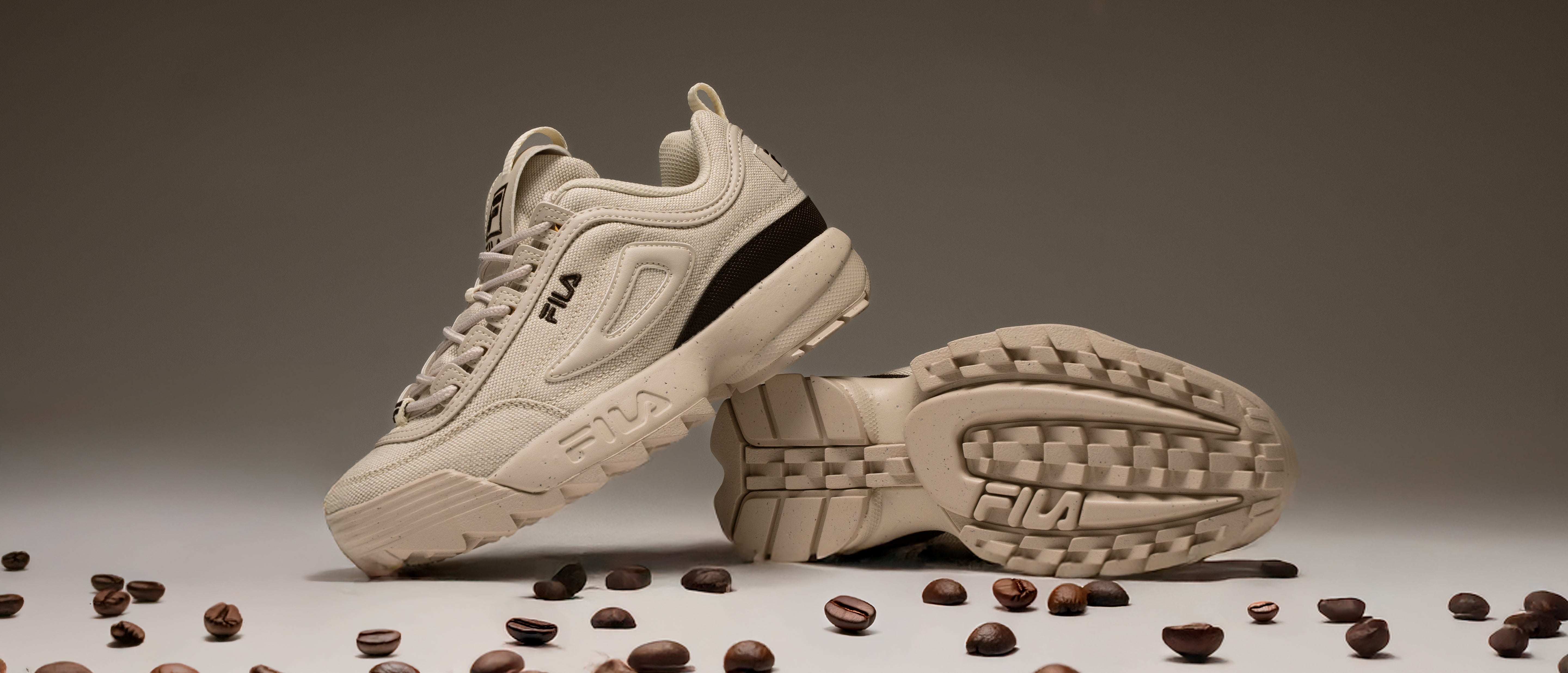 ☕ FILA Disruptor II Coffee Break — Where Sustainability Meets Style 👟