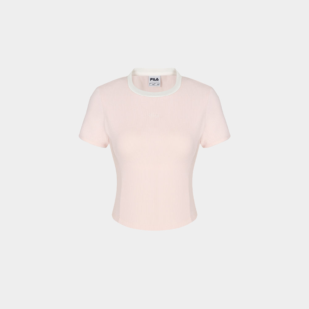 FILA Ribbed Built-In Bra Short Sleeve