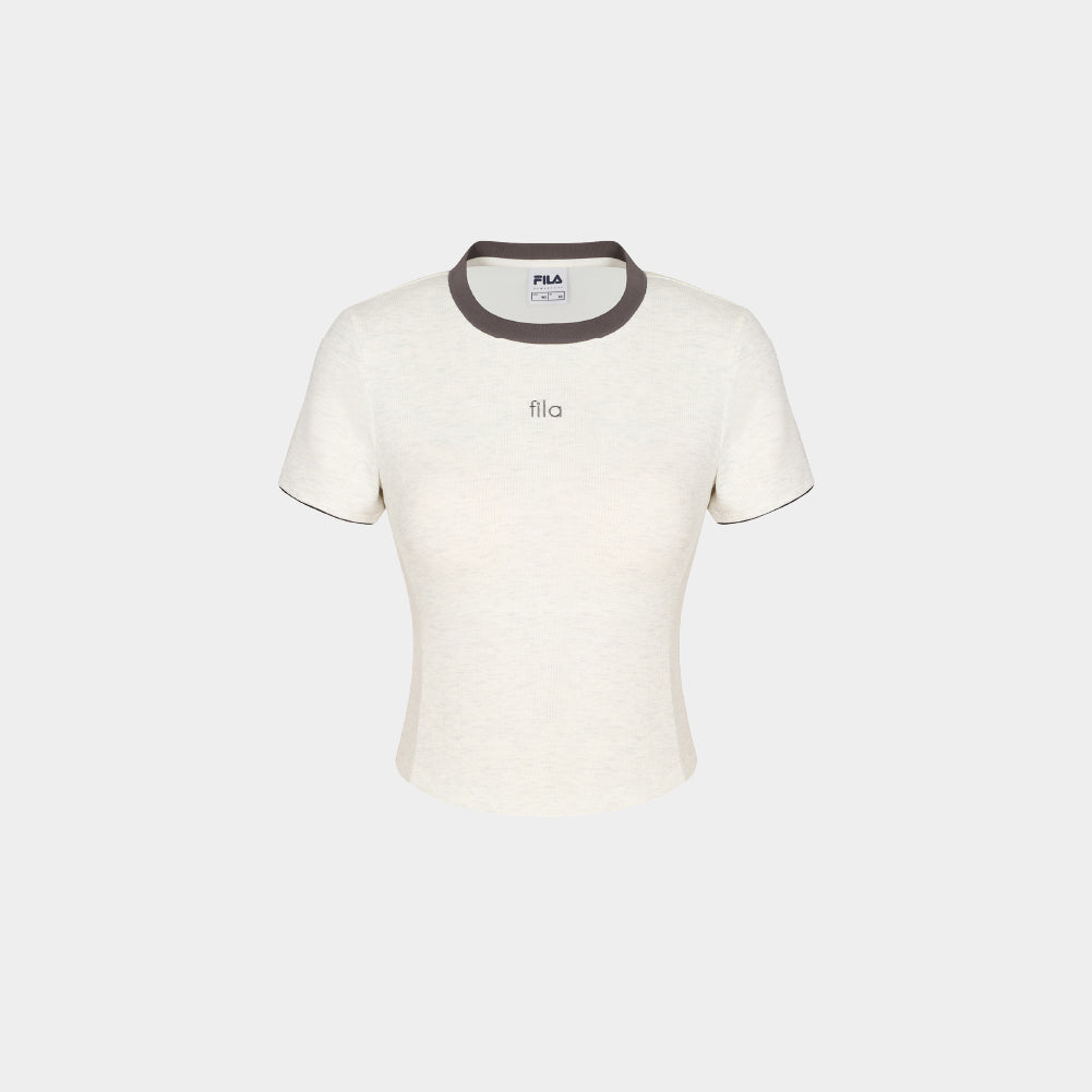 FILA Ribbed Built-In Bra Short Sleeve